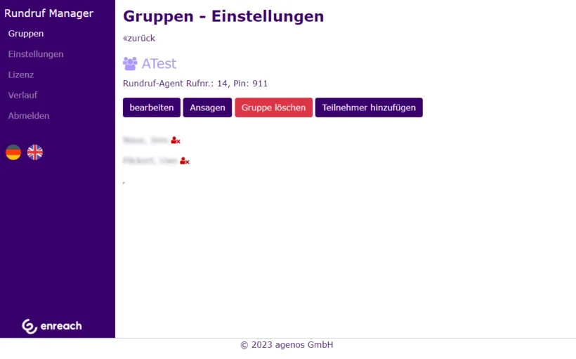 Gruppeneinstellung