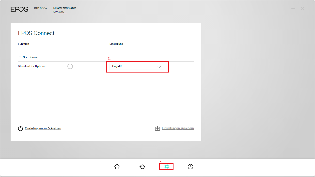 EPOS Connect Einstellungen