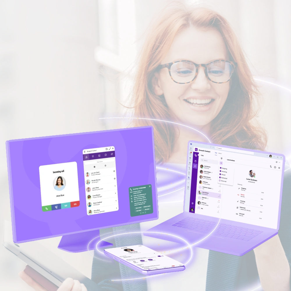 Enreach Contact Produktbild mit Hintergrund