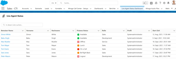 Live Agent Dashboard